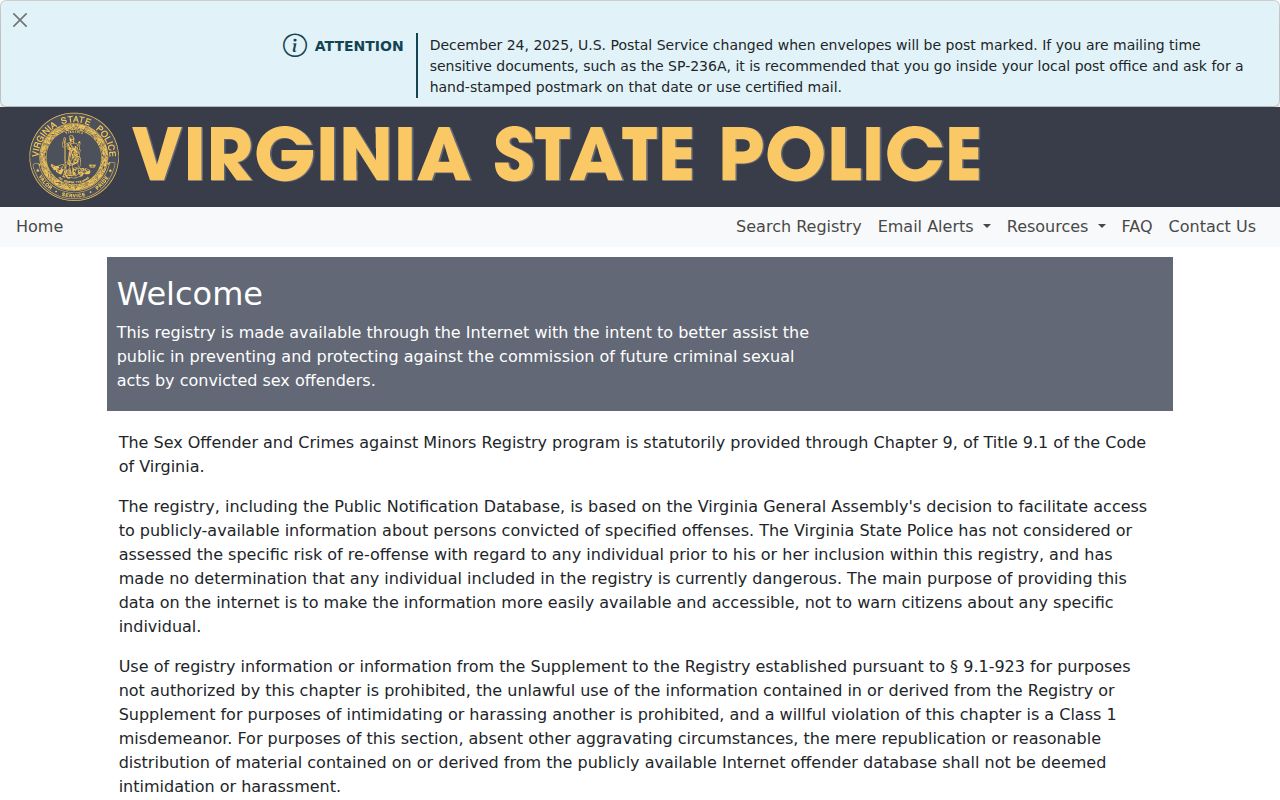 Henrico County resident lookup through the official Virginia registry search